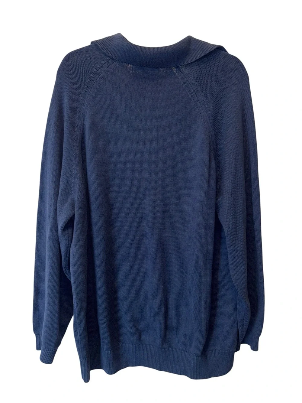 Free People Free-Est Beach Drea Sweater Rib Knit Polo Pullover Navy Blue Size S
